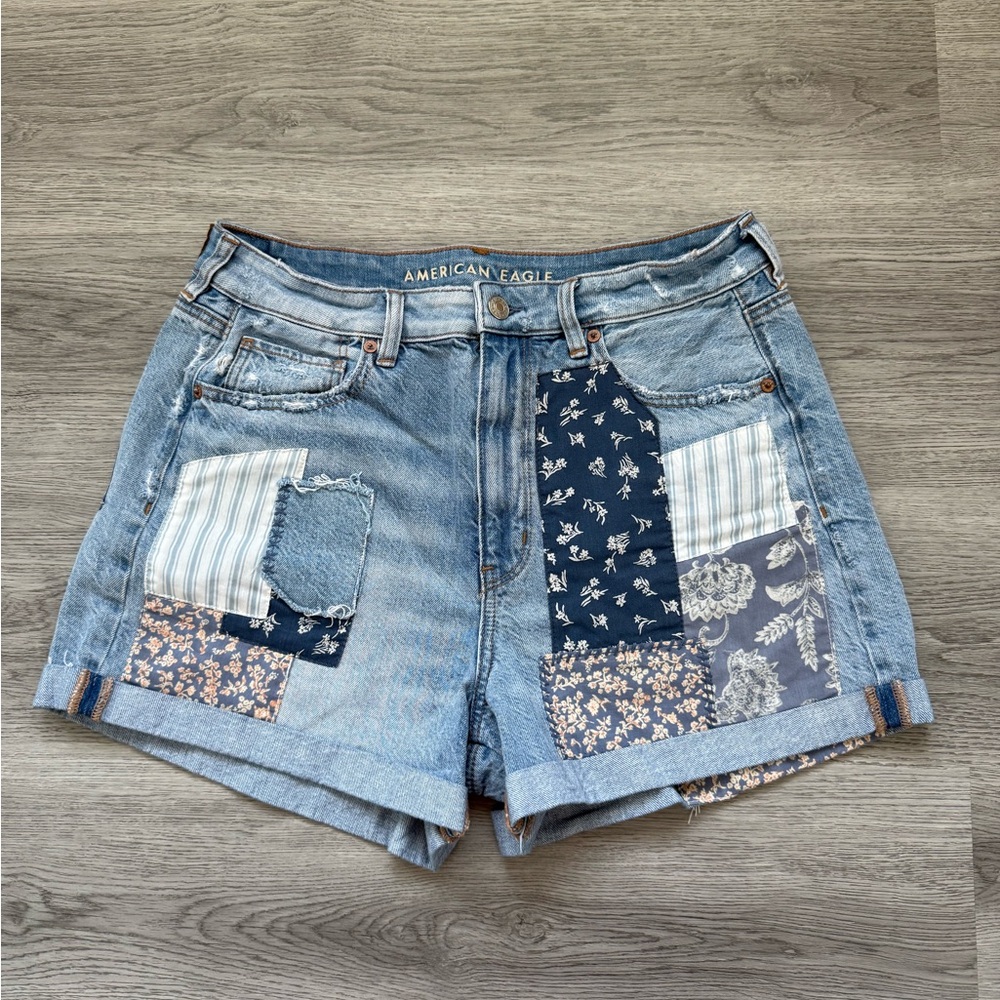 American Eagle Patchwork Mom Shorts